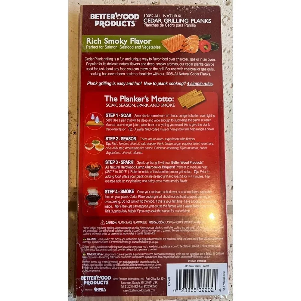 Cedar Grilling Planks 5” x 11” and 5” x 15” NWT